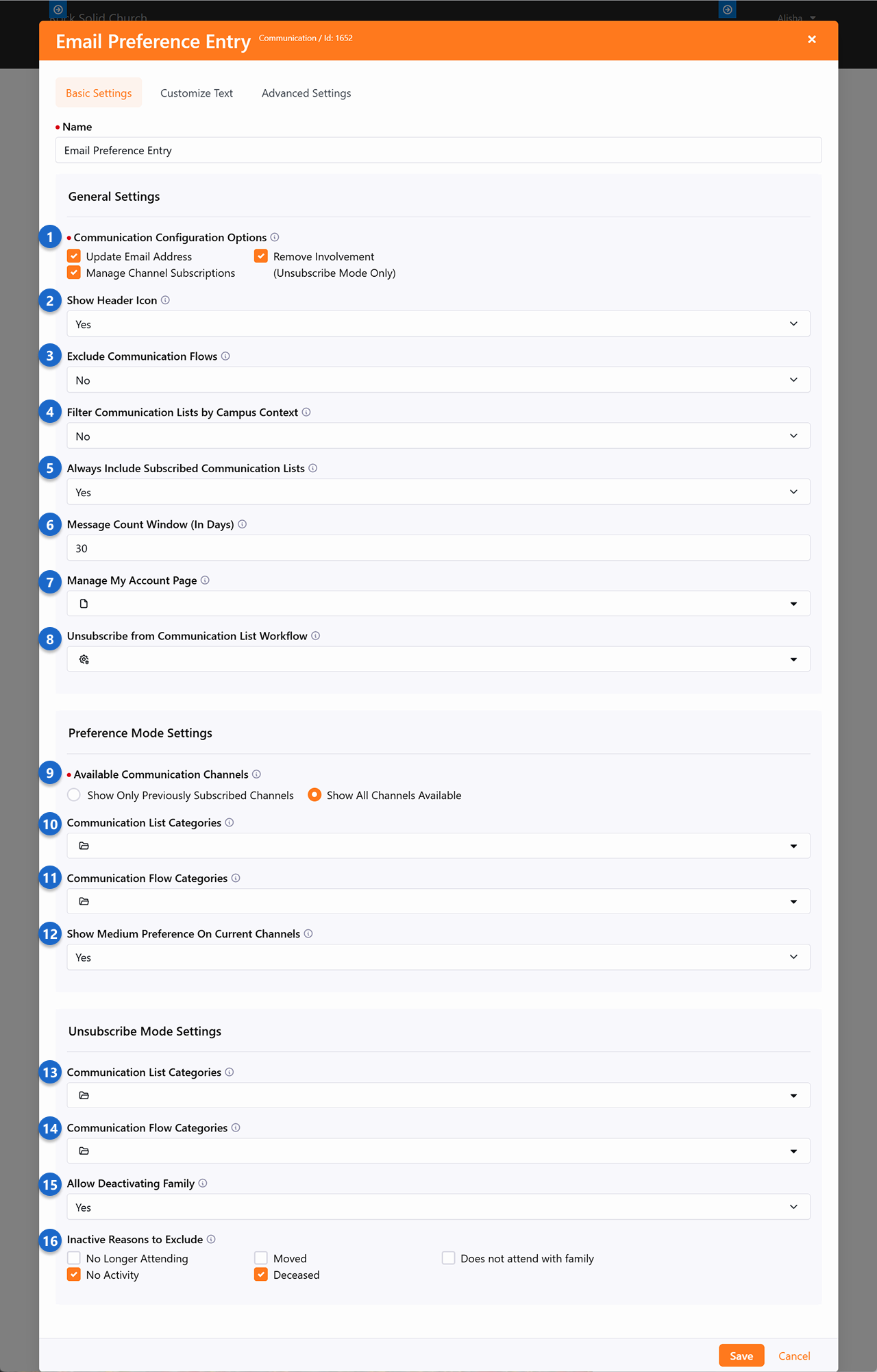 Basic Settings Tab