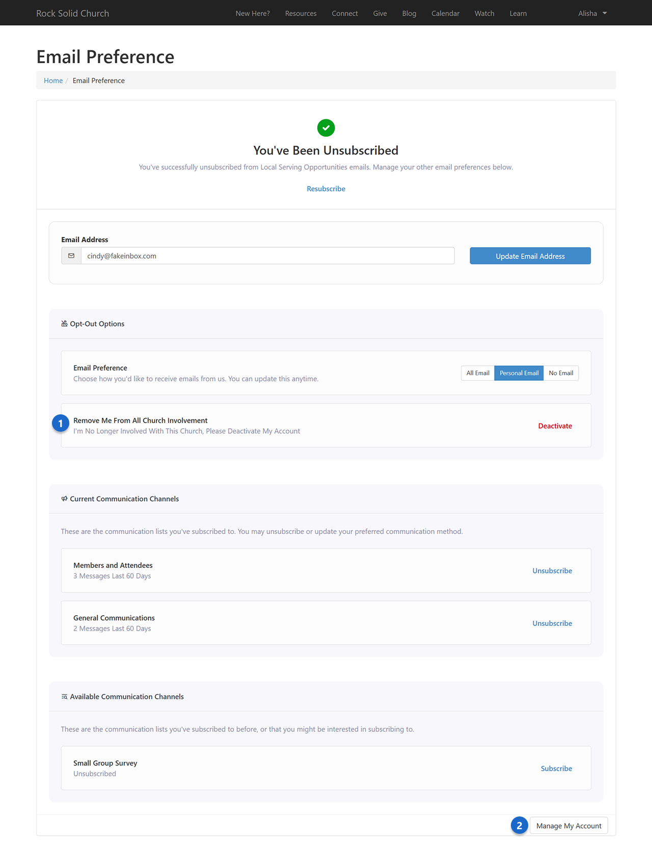 Unsubscribe Mode