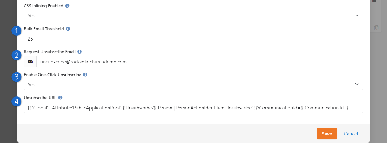 Email Unsubscribe Settings