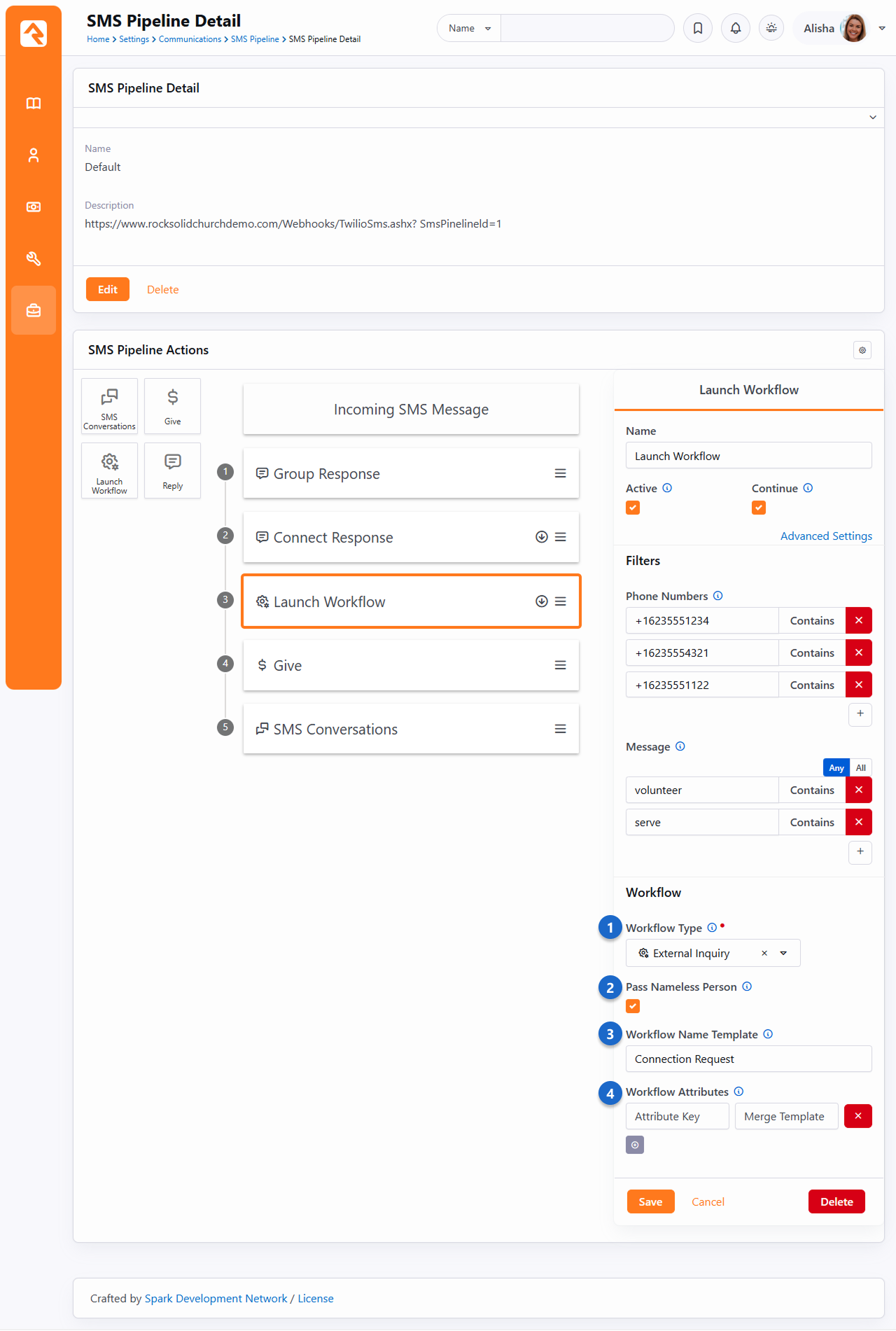 Launch Workflow Action