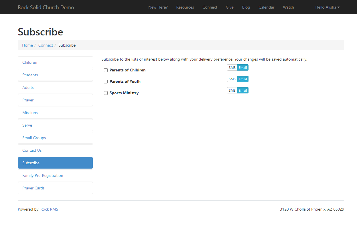  Sample Subscribe Page