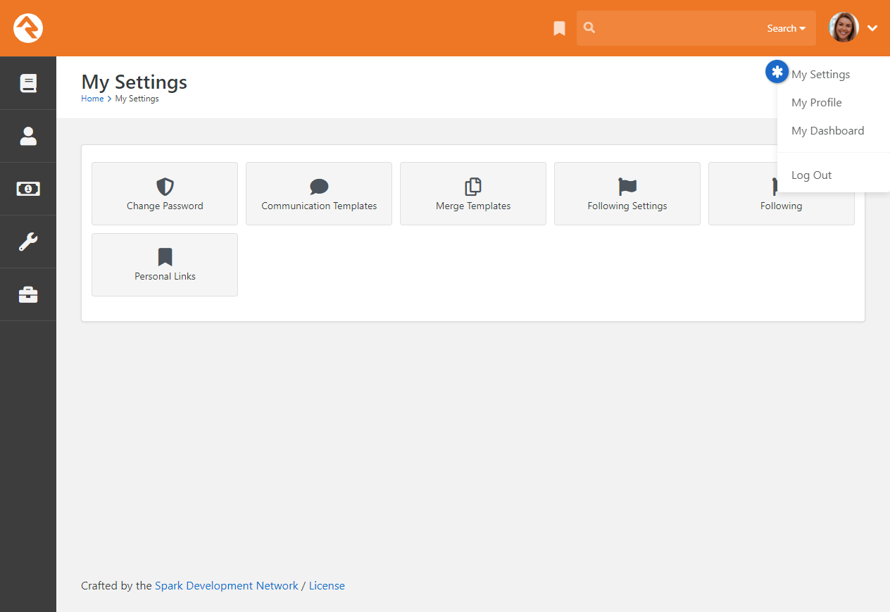 My Settings Page