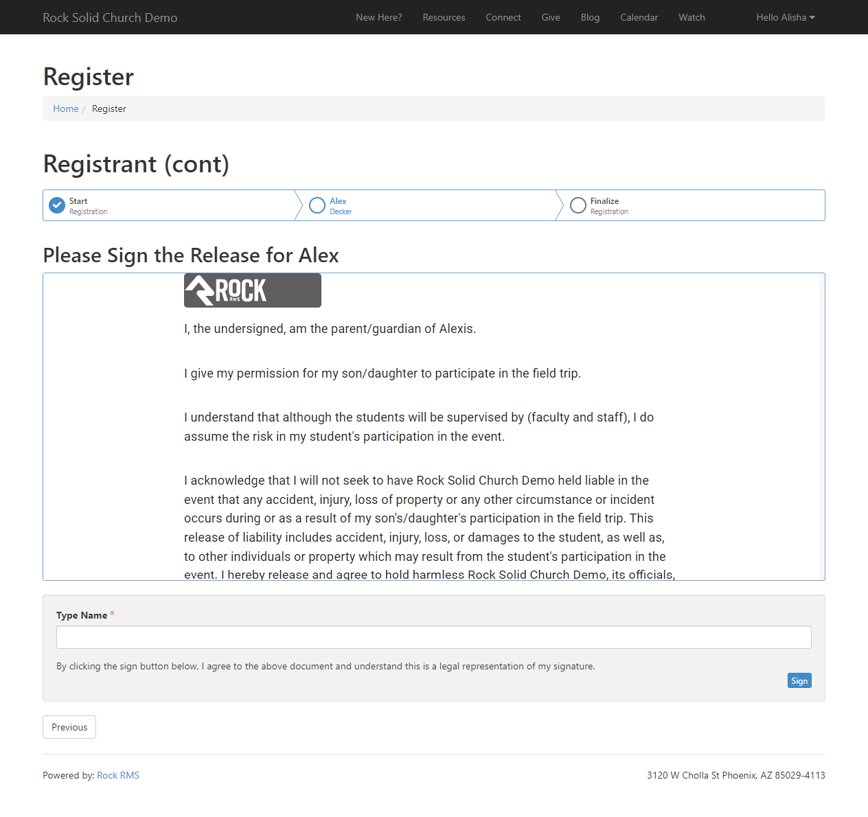 In Event Registration