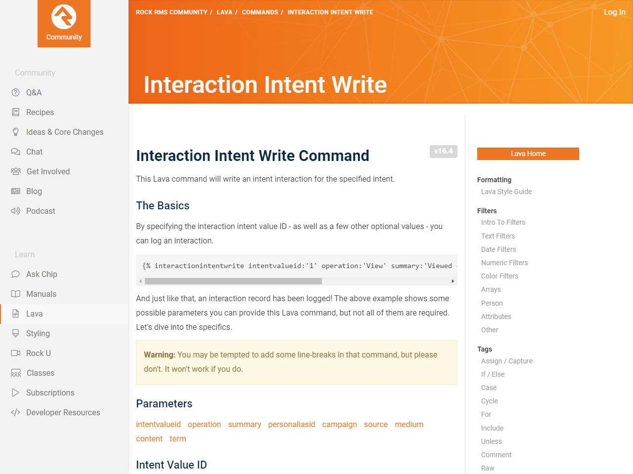 Interaction Intent Write