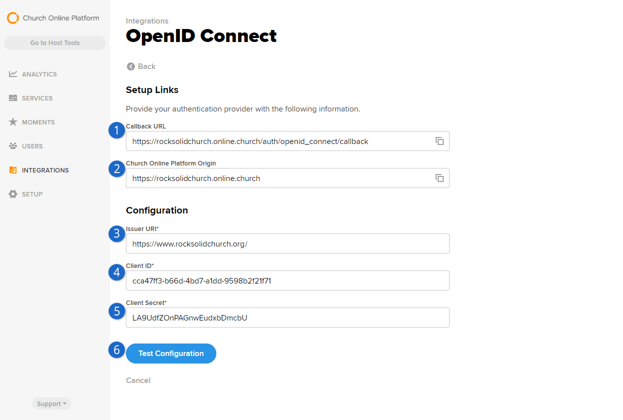 OpenID Connect Client-Side Settings