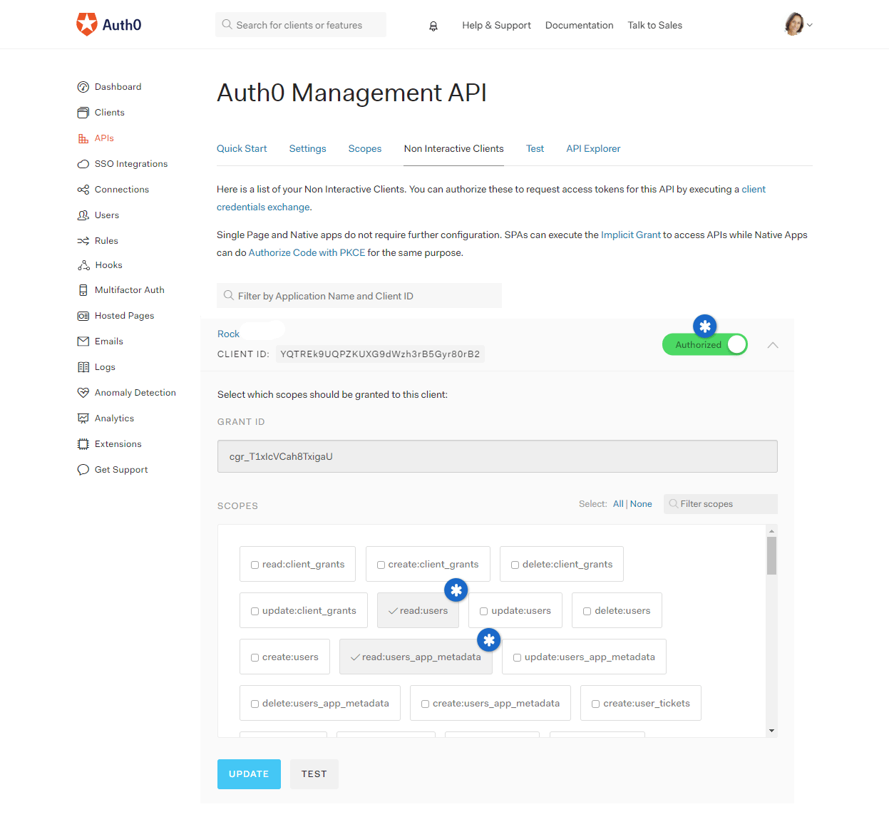 Auth0 Rock Internal Screen