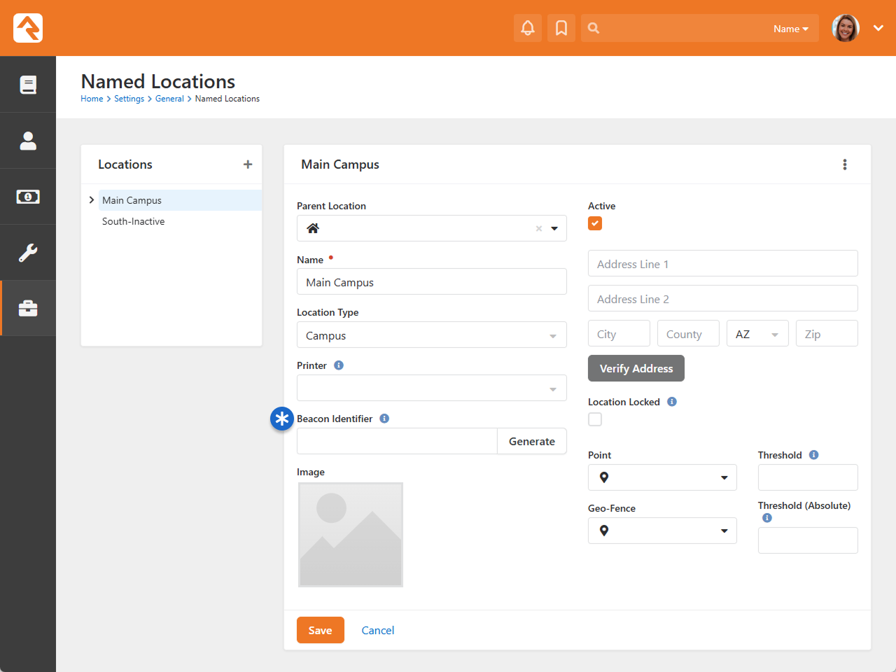 Beacon identifier setting in Rock Check-in Configuration