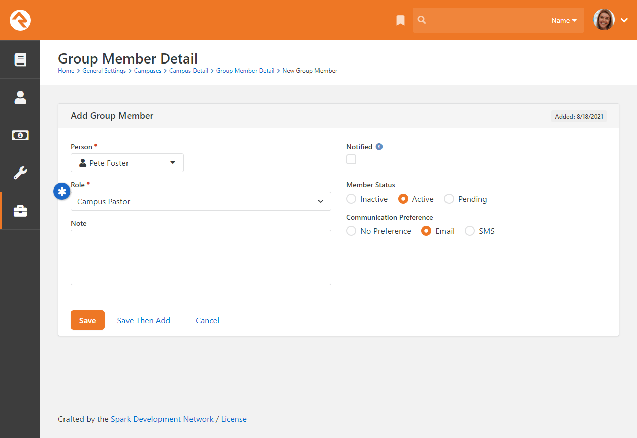 Add Campus Team Member