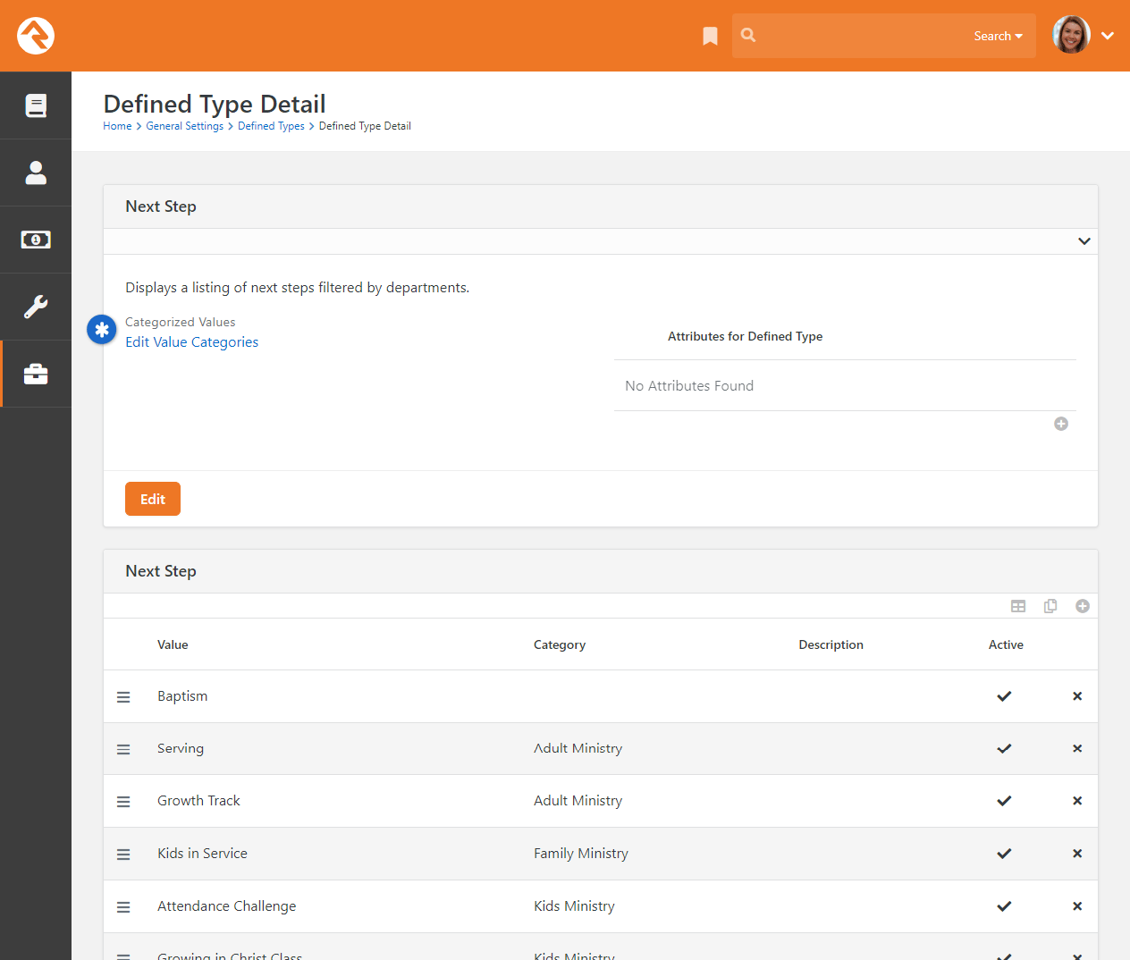 Defined Value Categories
