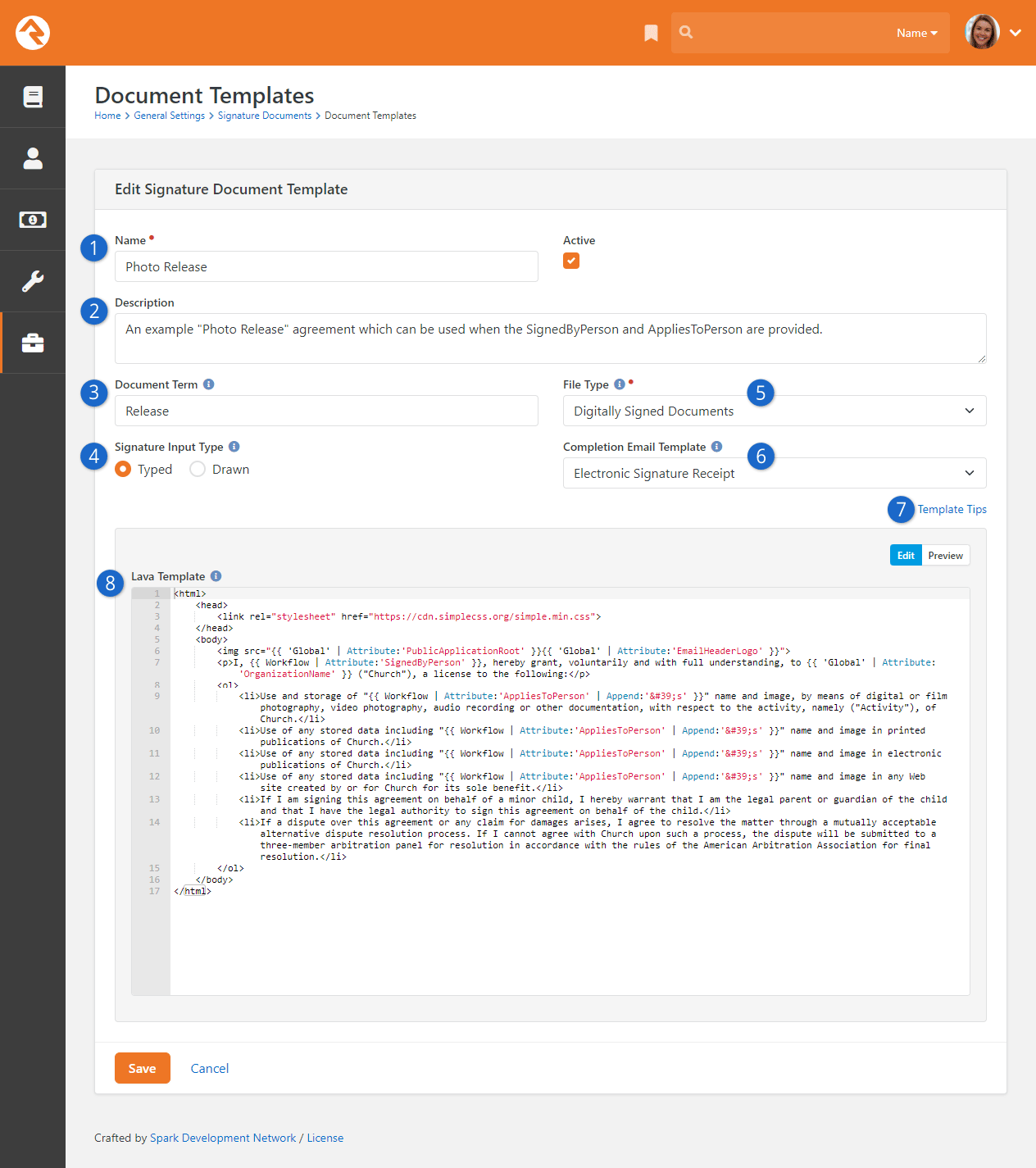 Signature Document Template