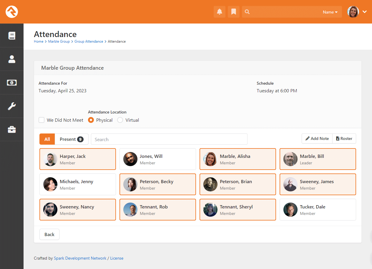 Group Attendance Detail
