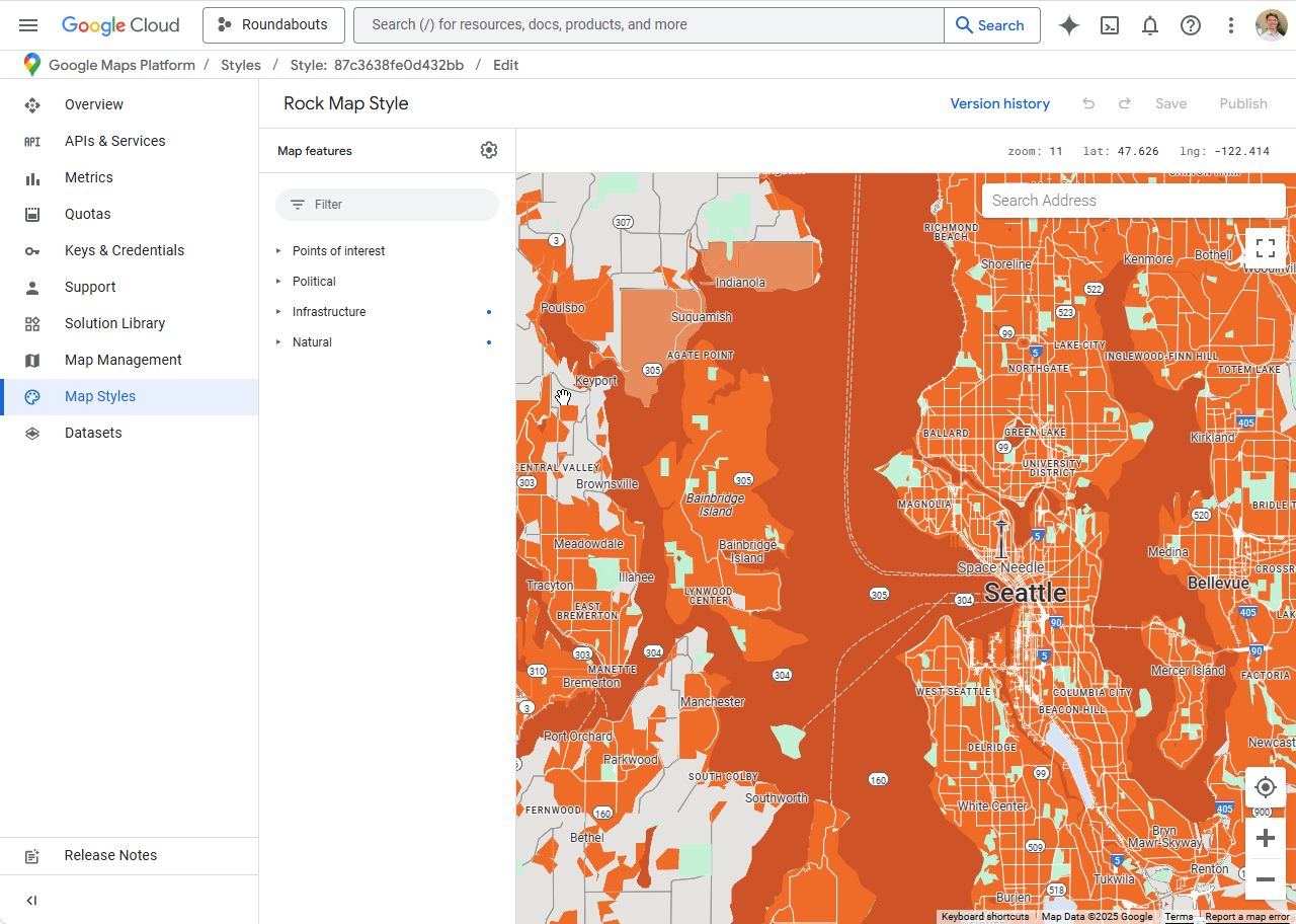 Google Map Styling