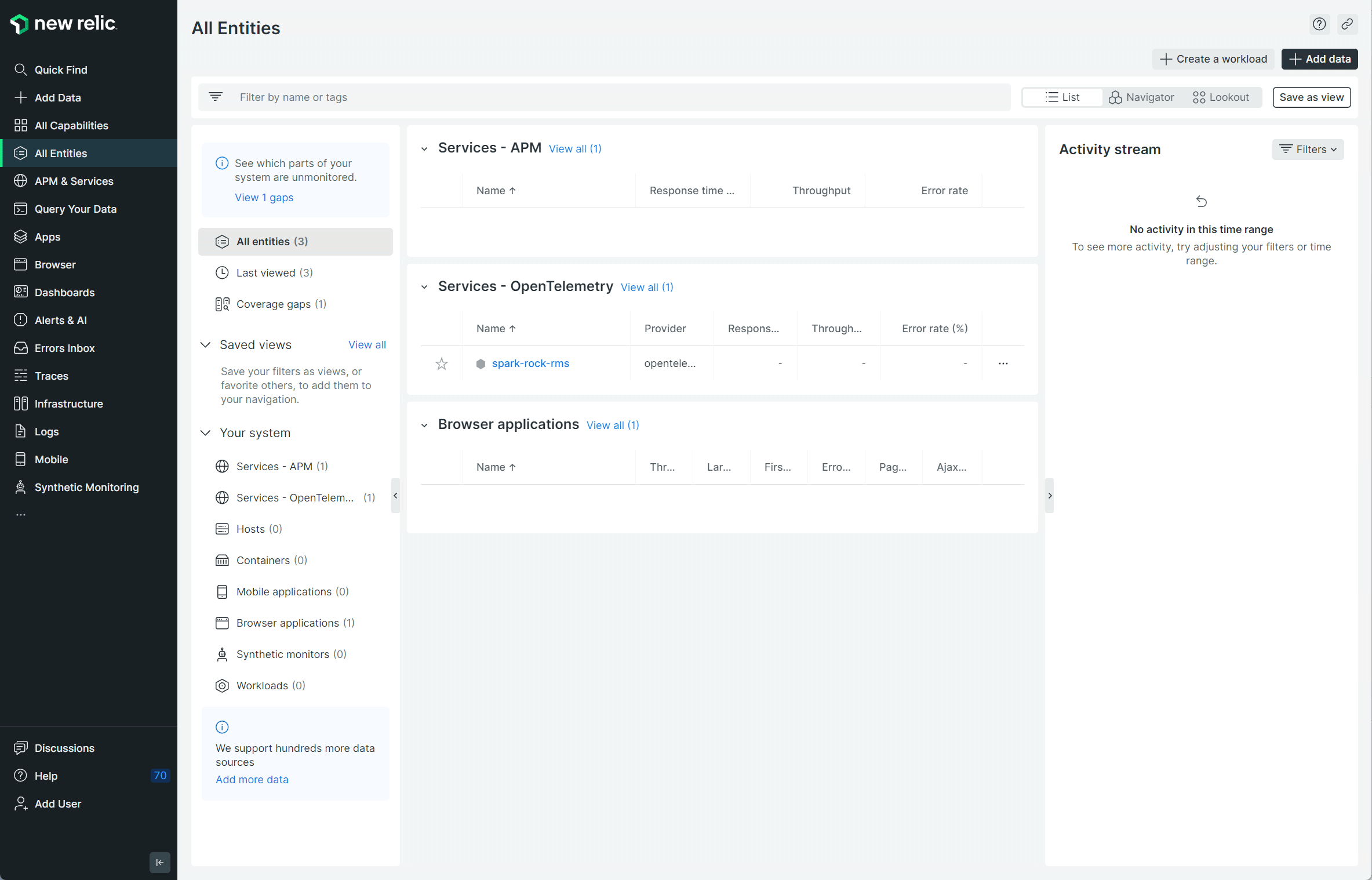 New Relic - All Entities