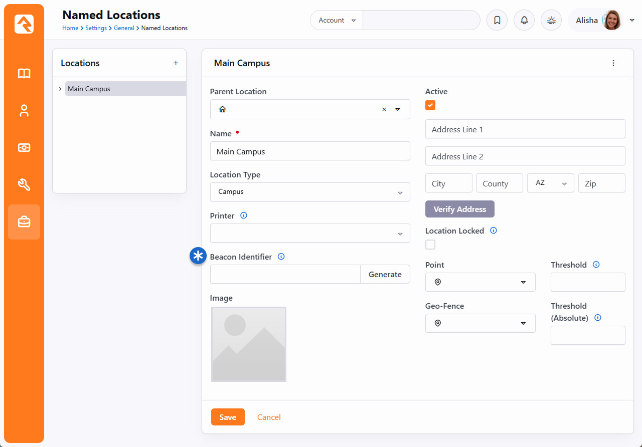 Setting Beacon Identifier in Named Location