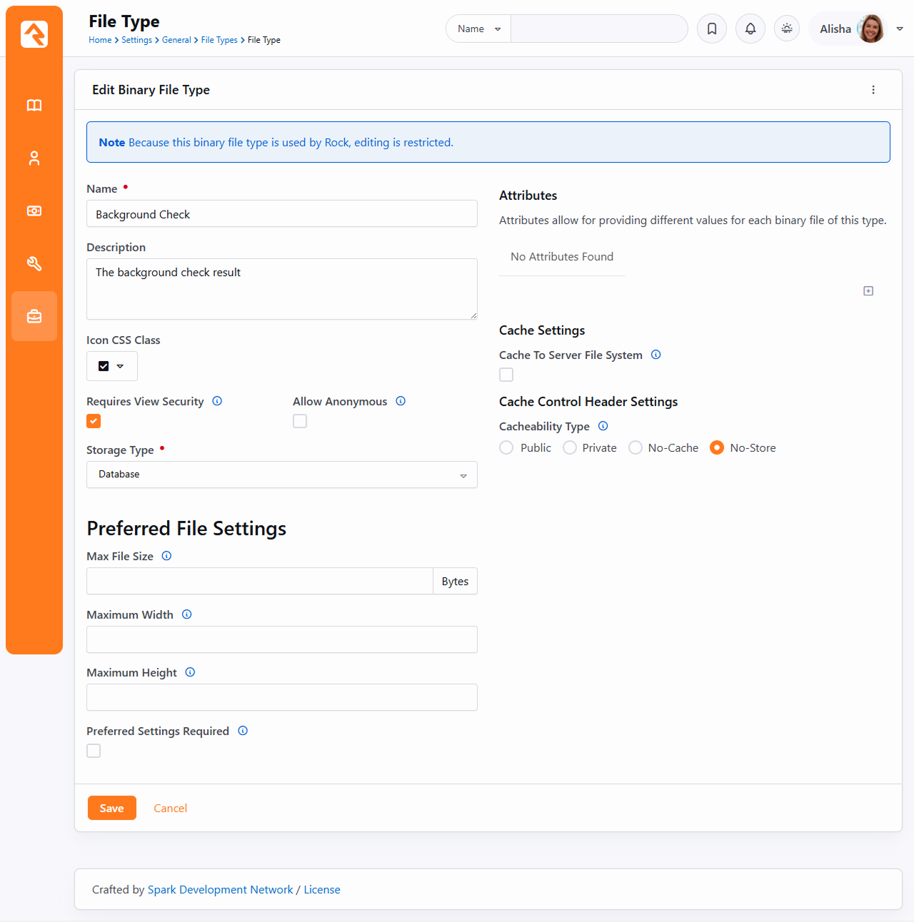 File Type Settings