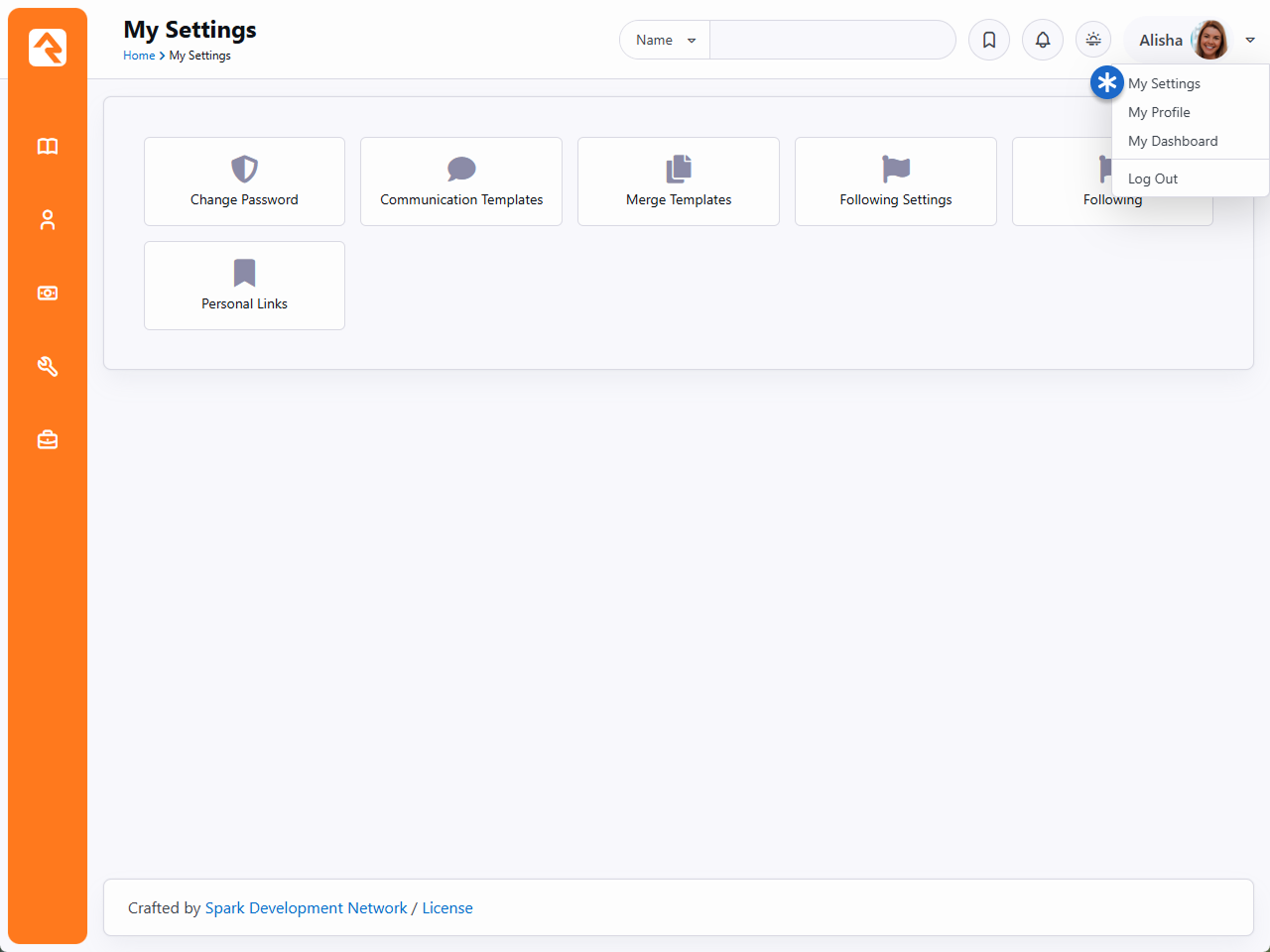 My Settings Page
