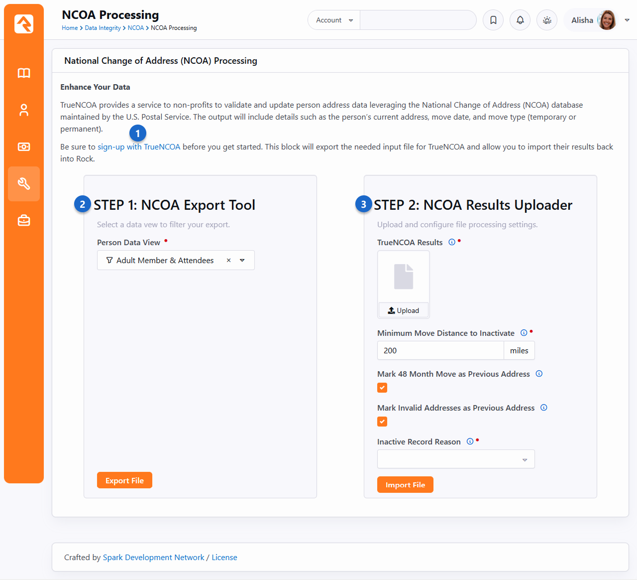 Rock NCOA Processing