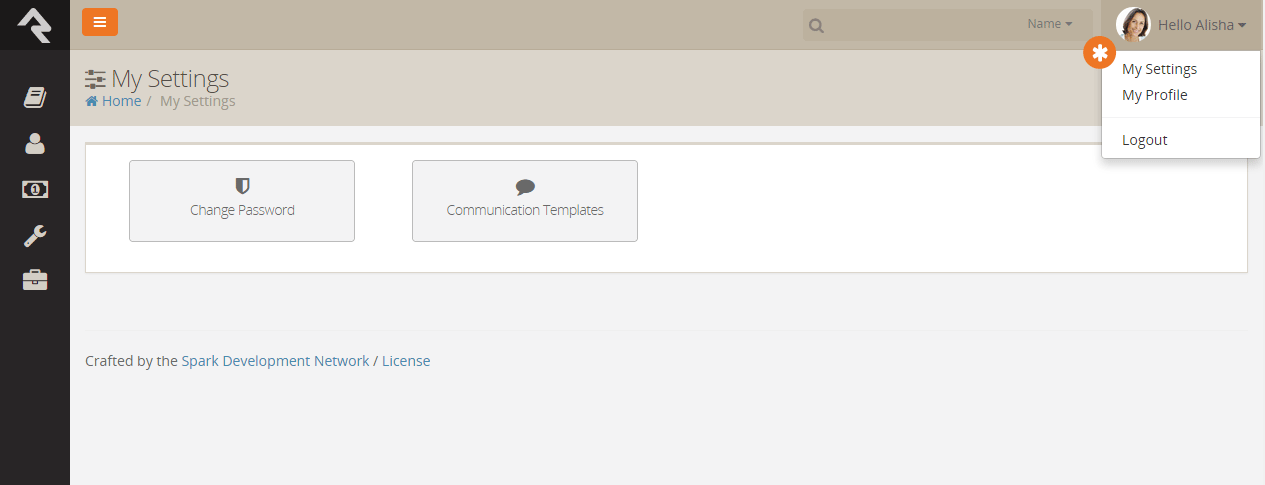 My Settings Page