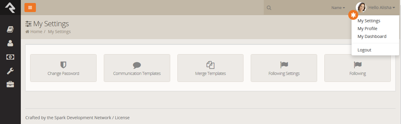 My Settings Page