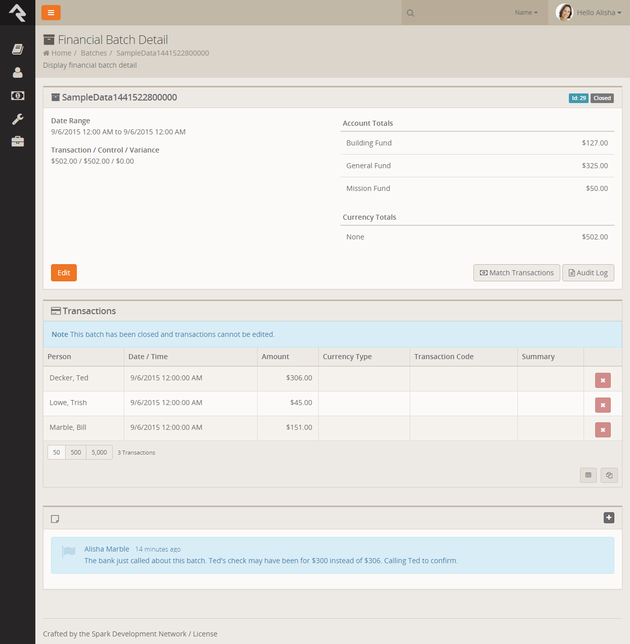 Adding Notes to Batches